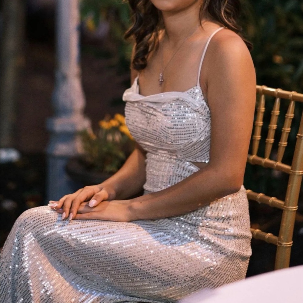Hello Molly Gold Sequin Maxi Dress - Picture 3 of 4